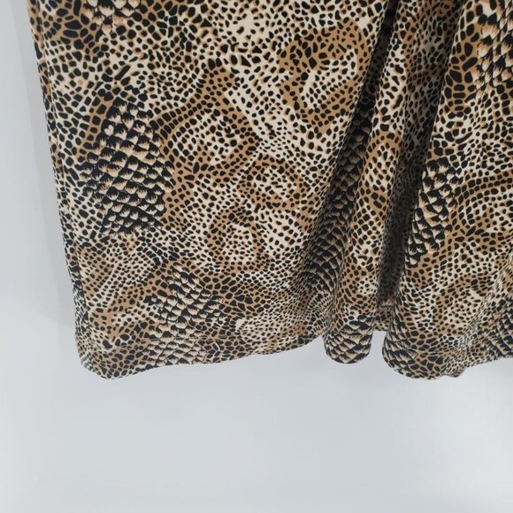 Womens Snakeskin Button Front Bodycon Dress Size 8 Short Sleeve Animal Print - Picture 6 of 11